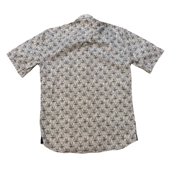Maceoo Galileo Surge Blue Geometric Print Short Sleeve Button Down Shirt, Sz 3/M - Picture 5 of 15